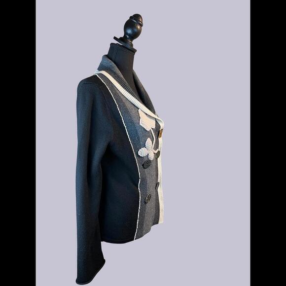 Anthropologie Field Flower Cardigan Size M Crochet Detail​​ - Picture 7 of 12